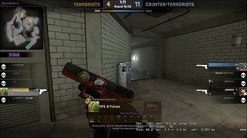 CSGO - Overpass 1v5 pistol round clutch