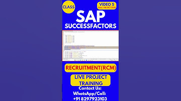 SAP SuccessFactors RCM Training Online Tutorial Class 5 11th OCT 2025 #sapsuccessfactorstraining