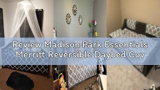Review Madison Park Essentials Merritt Reversible Daybed Cover-Fretwork Print Diamond Quilting All