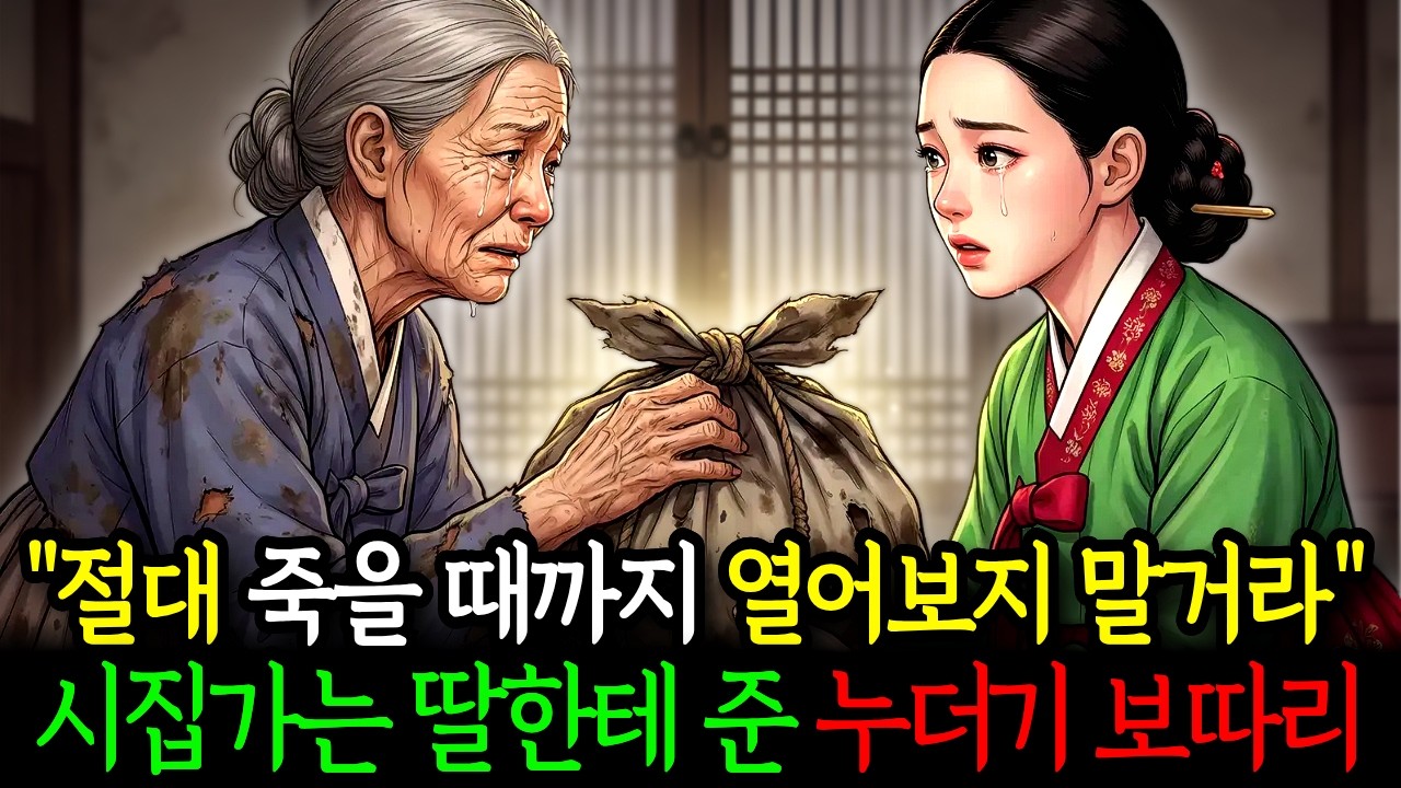 친정엄마가 시집가는 딸한테 준 누더기 보따리, 억지로 열어본 시댁 식구가 줄줄이 무릎 꿇는데...| 옛날이야기