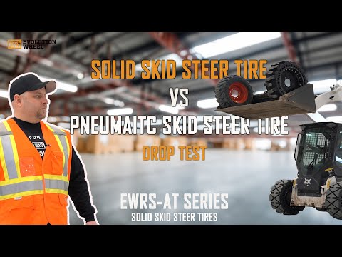 Solid Skid Steer Tire vs Pneumatic Skid Steer Tire - Drop Test