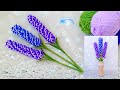 Its so beautiful  super easy lavender flowers craft idea with wool  diy amazing yarn flowers