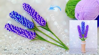 It's so Beautiful 💜🧶 Super Easy Lavender Flowers Craft Idea with Wool - DIY Amazing Yarn Flowers screenshot 5