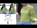 HOW TO CROCHET SWEATER TOP : Lacy Crochet Sweater Top ( Free Pattern XS-XXL )