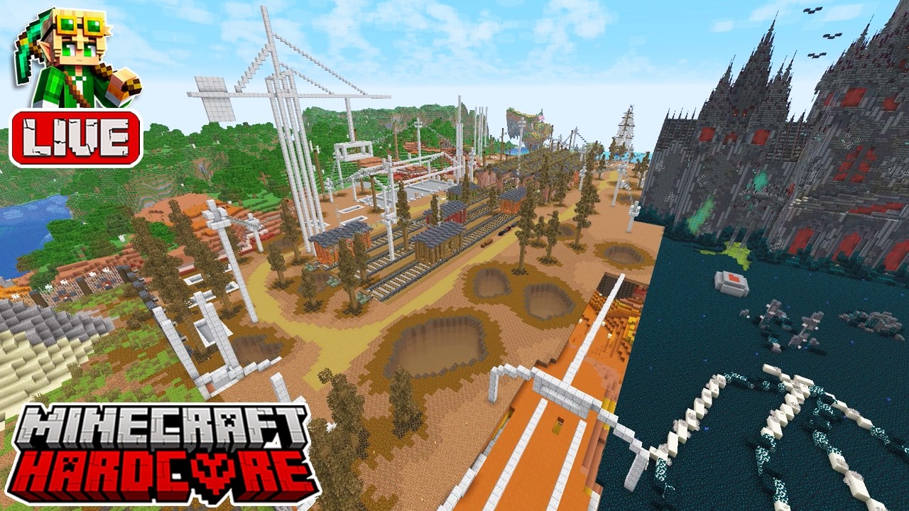 🔴 LIVE 🔴 A Fallout-Inspired Train Yard in my 54,100 Day Hardcore Minecraft World