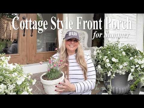 Thumbnail for Cottage Style Front Porch for Summer  | Simple Outdoor Decorating Ideas