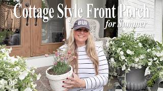 Cottage Style Front Porch for Summer  | Simple Outdoor Decorating Ideas