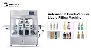 How To Use  Automatic 8 Nozzles Vacuum Liquid Filling Machine With Dust Cover