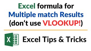 Excel formula for Multiple Match Results
