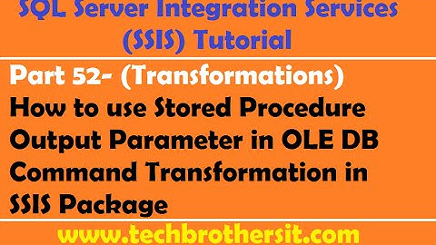 SSIS Tutorial Part 52-Use Stored Procedure with Output Parameter in OLE DB Command Transformation