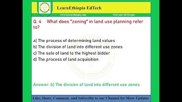 Land Evaluation and Land Use Planning | Model Exit Exam Questions for Natural Resource Management