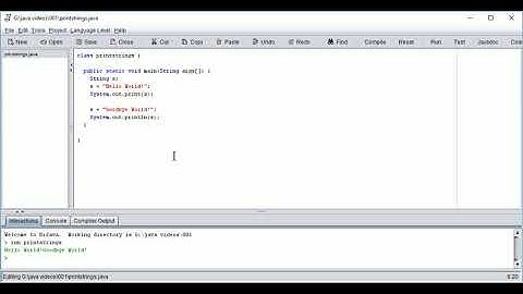 Printing Strings using Dr. Java