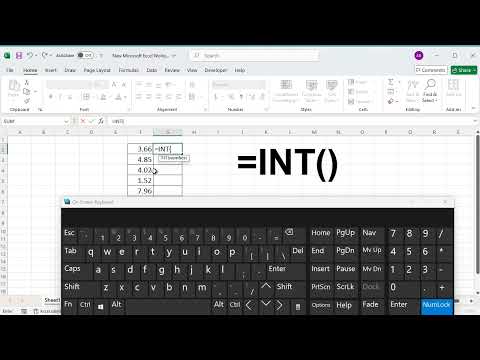How to round a number down to the nearest integer with INT function in Excel