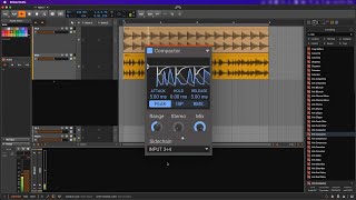 How to set up Kilohearts Compactor with a sidechain input: Mac, Bitwig Studio, VST3