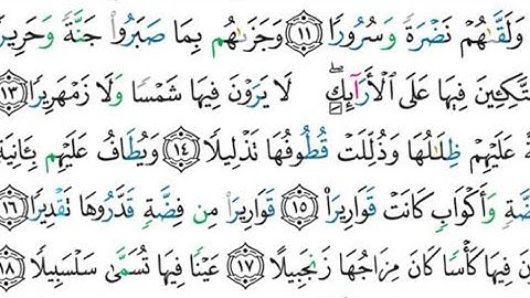تهجي حروف وأحكام سورة الانسان من الايه 12الي الايه 18 إعداد المعلم/عمرو السعدني