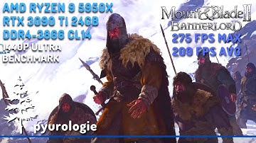 AMD R9 5950X + DDR4-3866 CL14 + 3090 Ti Mount & Blade II: Bannerlord 2K Ultra Benchmark 275 FPS