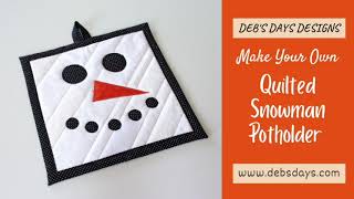 How to Sew a Quilted Snowman Potholder : Scrap Fabric Project