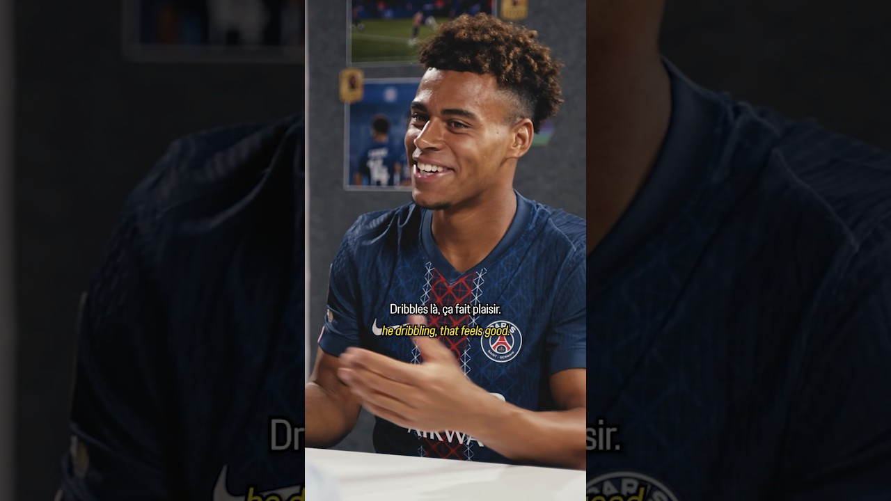 Doué reacts to his #FC26 rating. 🎮⚽🤣