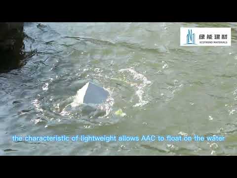 the characteristic of lightweight allows AAC to float on the water