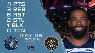 Mike Conley Player Full High(Low)lights VS NUGGETS NBA Play Off Game 06-05-2024