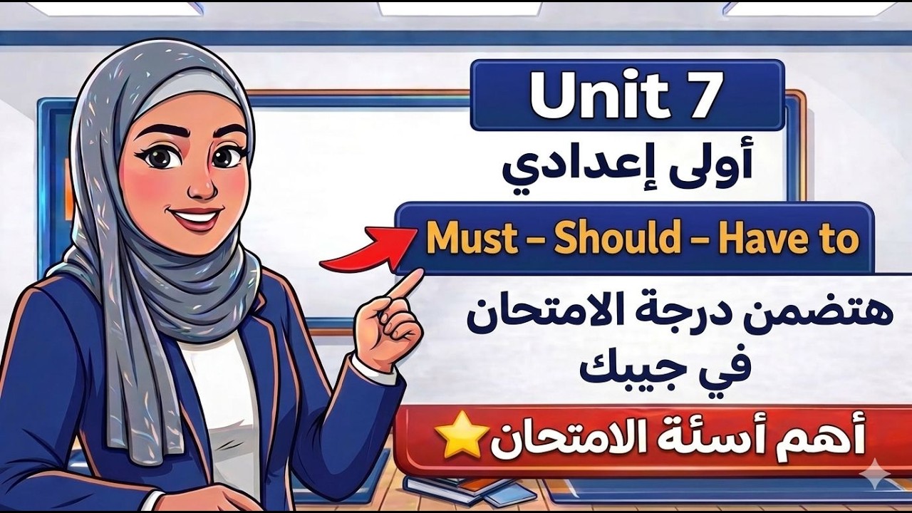 أقوى شرح Unit 7 أولى إعدادي ترم ثاني | must & should & have to + أهم الأسئلة و كلمات الوحدة