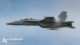 US Navy F/A-18F Super Hornet High Speed Pass and Vapor Cone - Dayton Airshow 2015