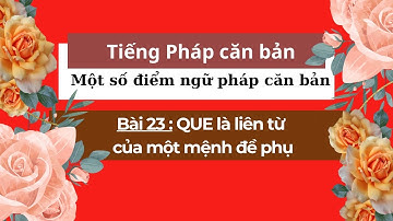 Một số điểm ngữ pháp căn bản - Bài 23 : QUE là liên từ của một mệnh đề phụ