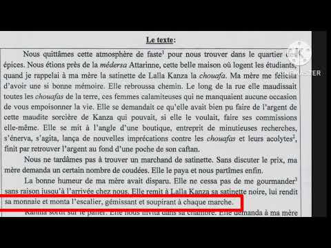 1bac examen régional la boîte à merveilles chapitre 6 تصحيح نموذج الإمتحان الجهوي اللغة الفرنسية