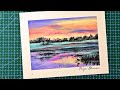 Painting beautiful scenery with oil pastel ( Not for beginners )