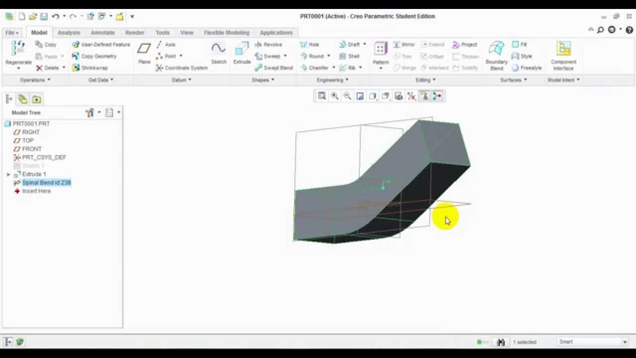 Spinal Bend In Ptc Creo 2 0 Youtube