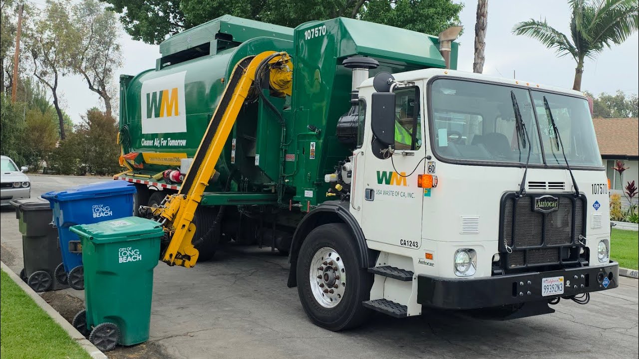 Garbage Trucks of Long Beach: Various New Way and Amrep Garbage Trucks on Trash and Recycling!