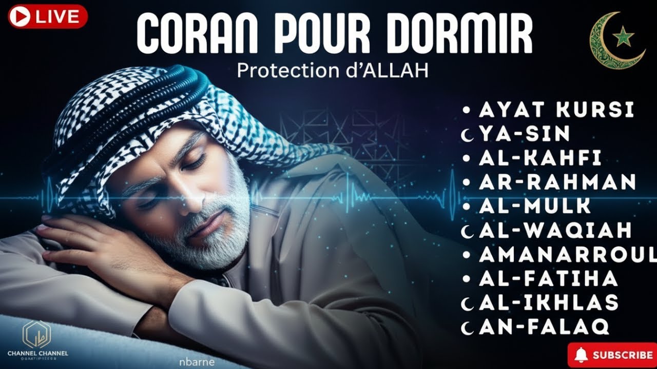 Coran pour Dormir Sans Anxiété avec Doua Islamique et Protection Divine d’Allah