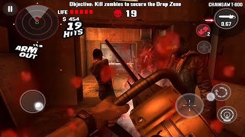 Dead Trigger "Chainsaw T-800" Weapon Gameplay