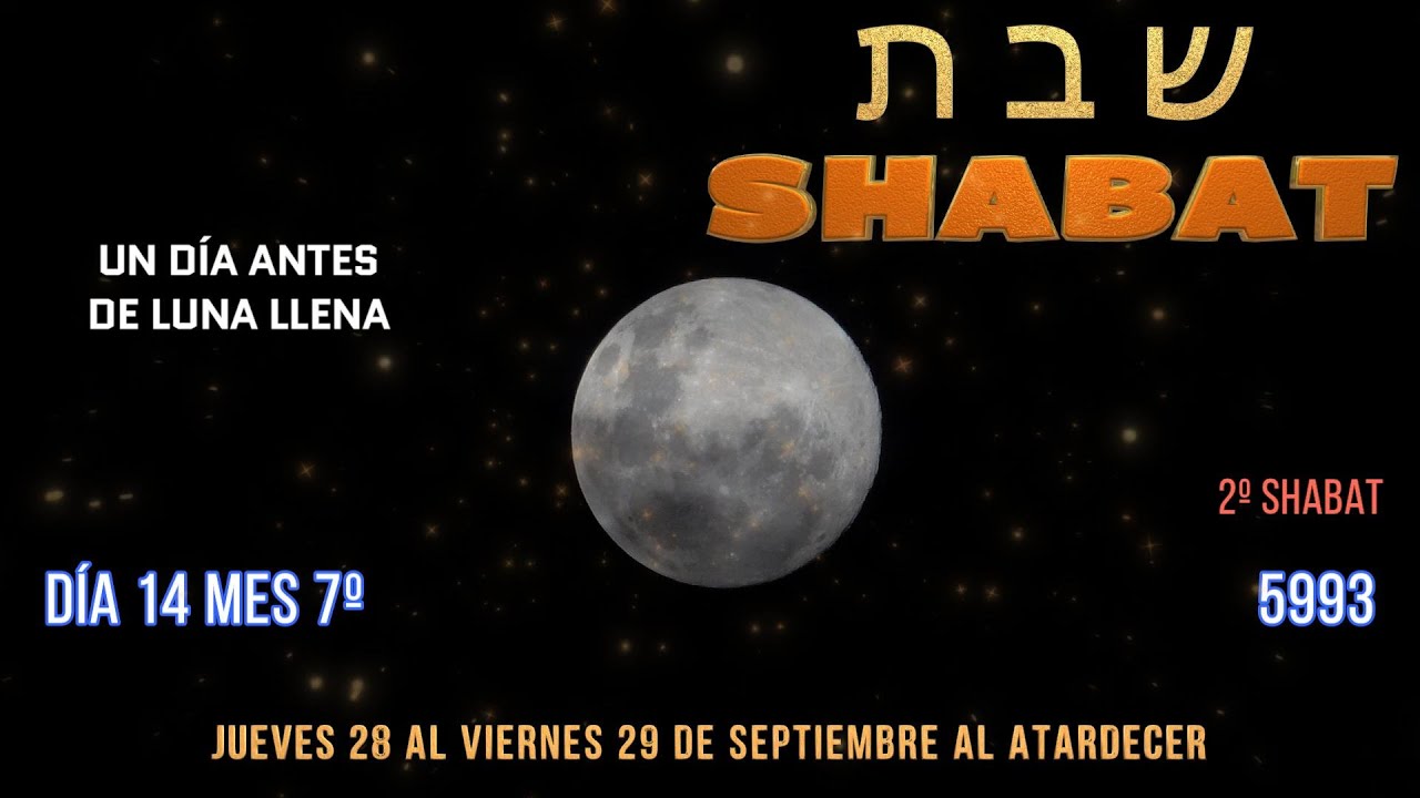 2ºShab.7ºmes día14 Gen2:3 Éx12:6 Hec.1:9al12.Ju.28 al vi.29 Sep.a atardecer.Día antes de luna llena.