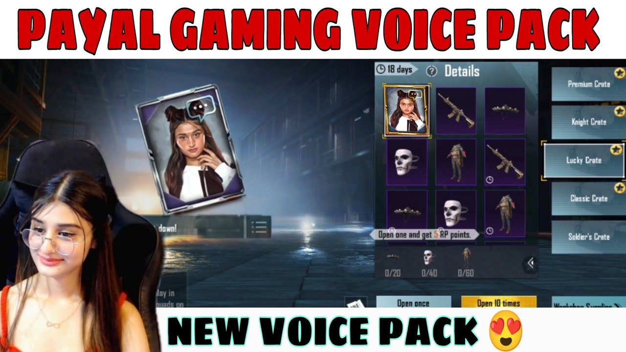 PAYAL GAMING VOICE PACK IN BGMI || New Voice pack in BGMI || Payal ...