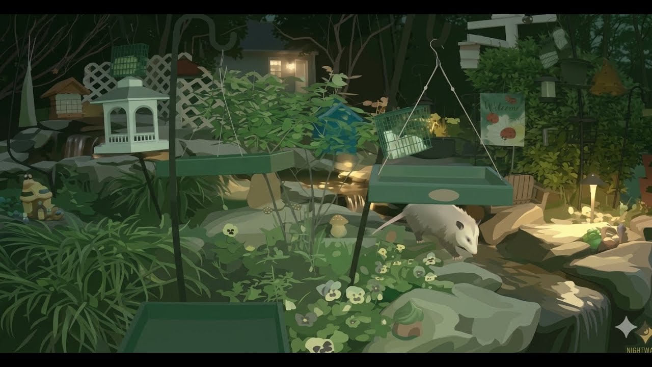 🌙 LIVE Waterfall & Birdcam 💧 | Warm Breezy Night + New Yard Decor 👀 ...
