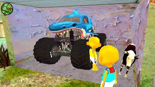 Upin dan ipin Dapat hadiah Mobil Hiu Monster Megalodon dari Papa Polisi , Ketemu Raptor 🤣 Dunia Oyya