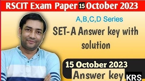 RSCIT Answer key today RSCIT answer key 15 October 2023 RSCIT 15 Oct 2023 Answerkey RSCIT Answerkey