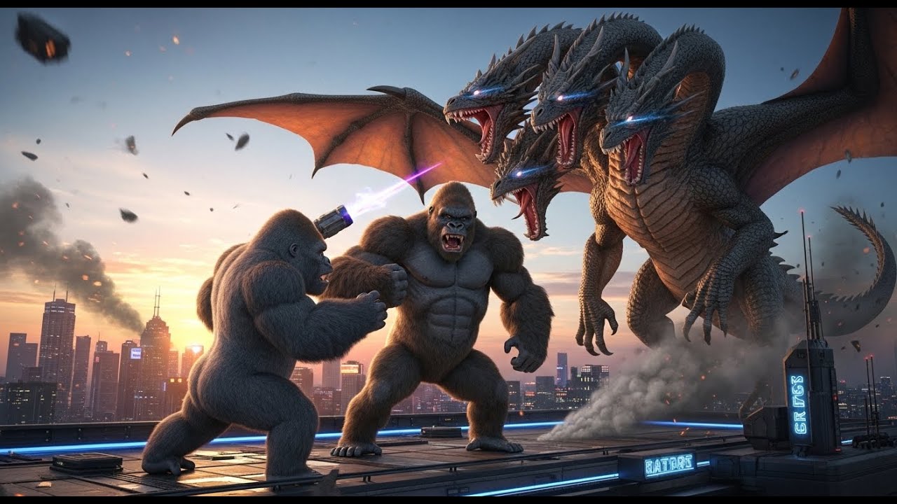 can king kong and the gorilla fight the three headed dragon and win
