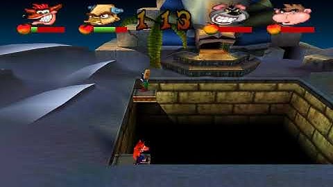 Crash Bash Funny Bug emulator crashed and this happend