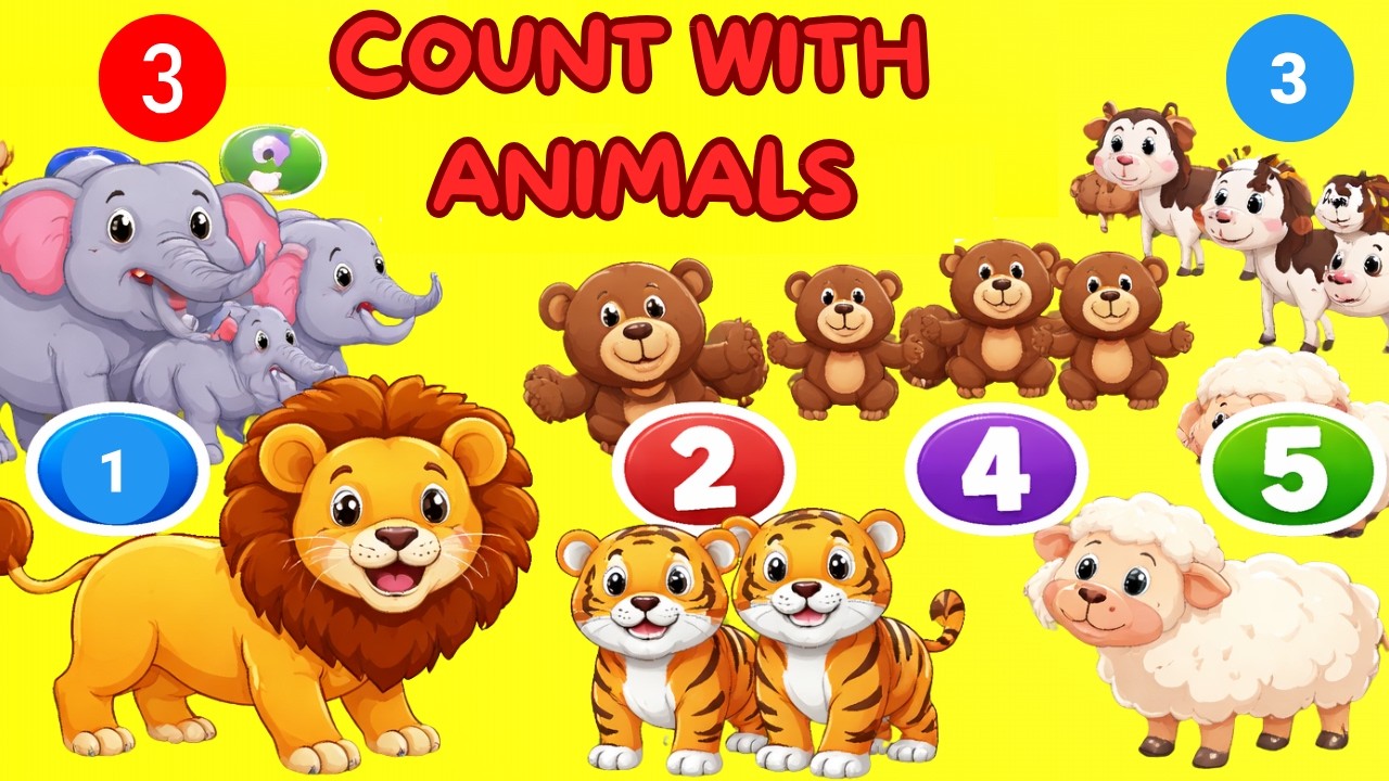 Count with Animals 1–10 🦁 Fun Learning for Kids | Numbers Song for ...