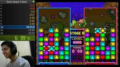 Tetris Attack VS. COM V-Hard Speedrun - 9:37 RTA
