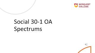 Social 30-1 OA: Unit 1: Spectrums