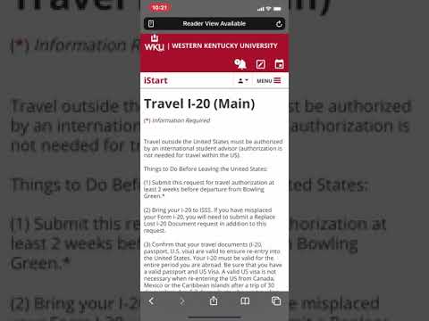 How to request a travel i20 in iStart
