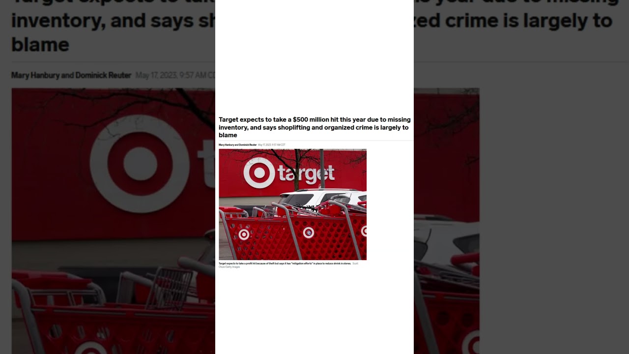 $1 3 billion in missing inventory at Target #shorts