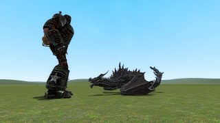 Gmod: F-15 fighter jet vs Alduin vs Liberty Prime