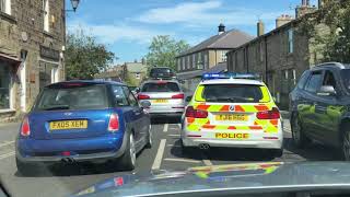 Blue light run North Yorkshire Police roads policing  2 car convoy