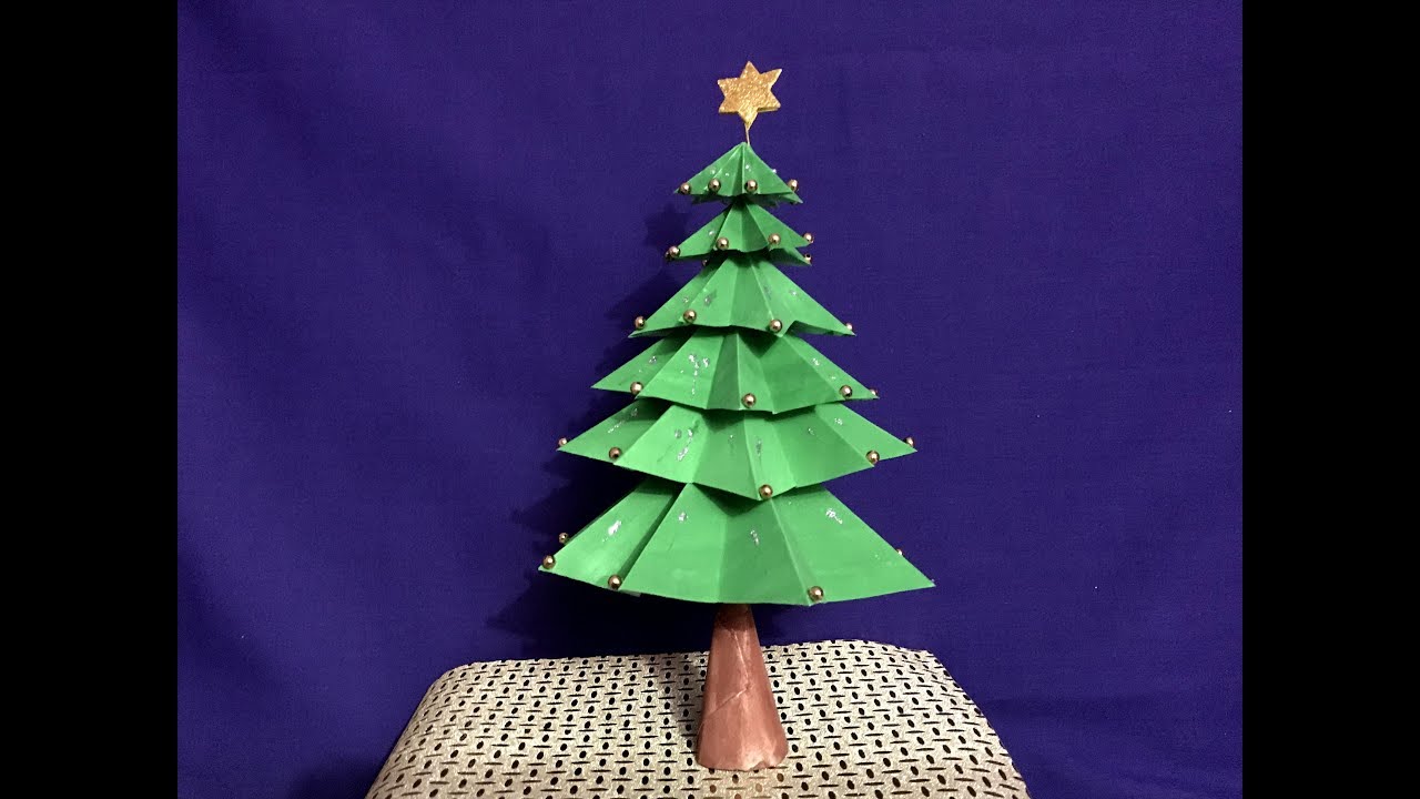 3D Paper Christmas Tree | How to Make a 3D Paper Xmas Tree DIY Tutorial