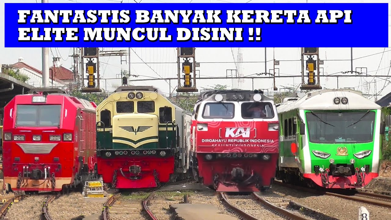 RAMAINYA Kereta Api Di Stasiun Tersibuk Jakarta ! Spesial Lokomotif CC 201, CC 300 & Vintage