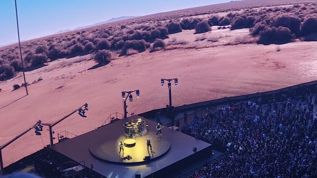 U2, live amidst the tumbleweeds at the Sphere in Las Vegas. 2/7/2024